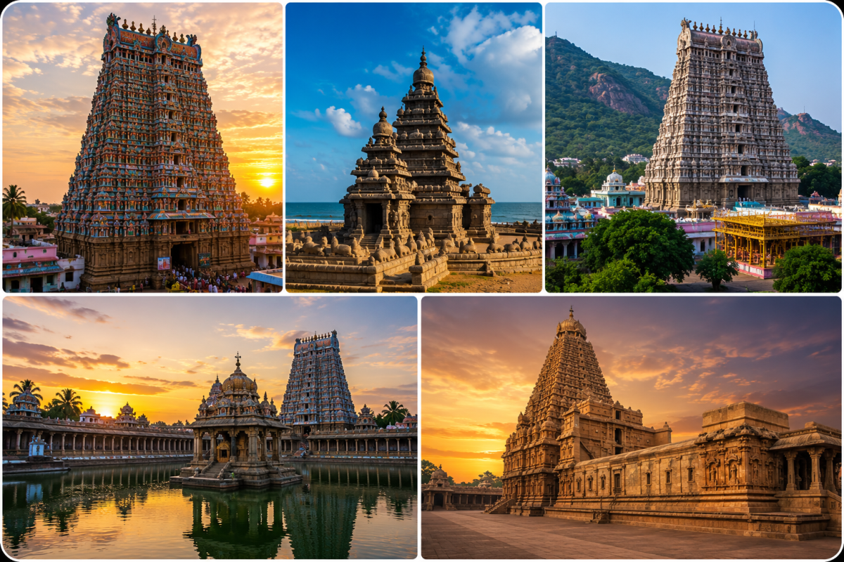 Tamilnadu Famous 5 Days Temples Tour Package ₹25,000/-